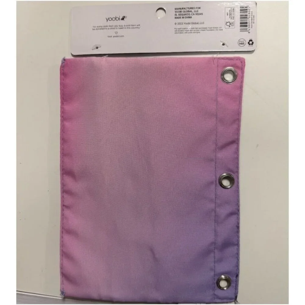 Yoobi Double Zip Binder Pencil Case Purple Ombre